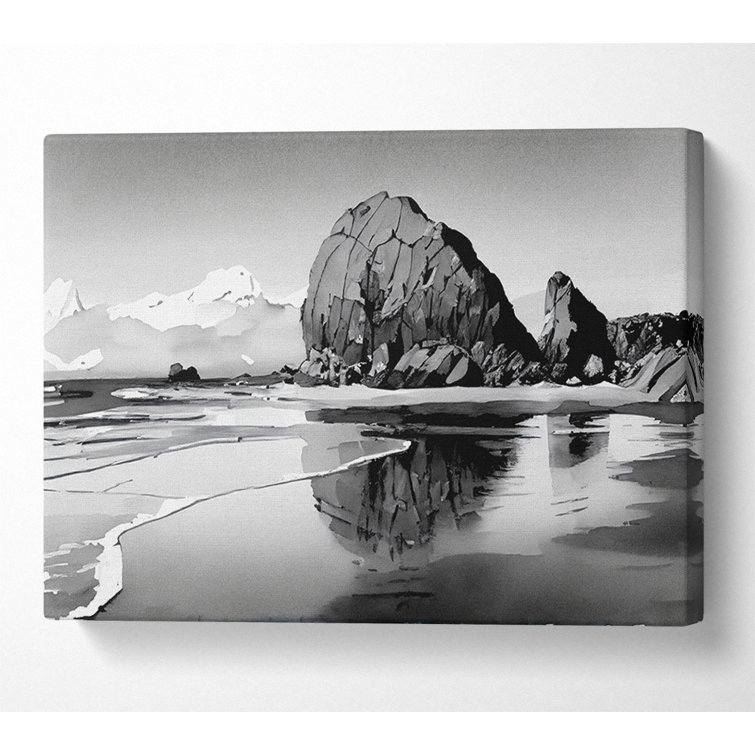 Magnificent Ocean Rocks B N W - Wrapped Canvas Art Prints