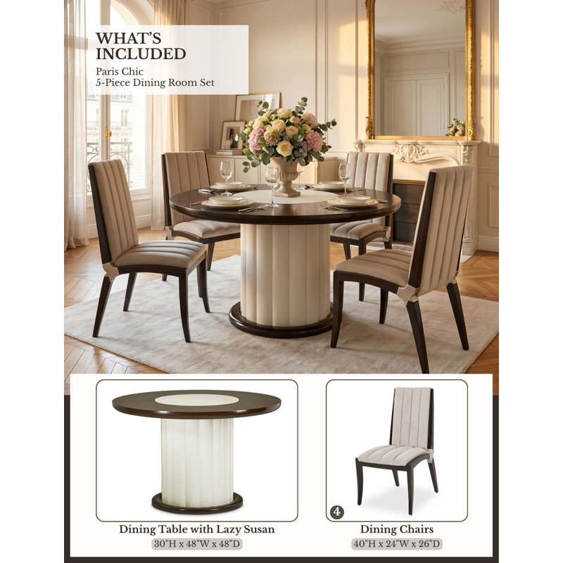 Paris Chic 4-Person Round Dining Room Set