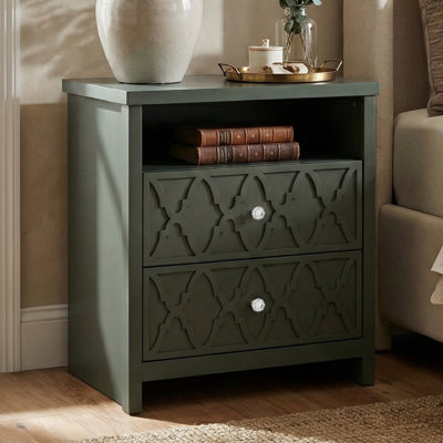 Table de chevet 2 tiroirs avec rangement 26,8 po Wat bord