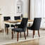 2 chaises de salle à manger noires avec revêtement en rayonne, dossier haut pour une expérience d'assise supérieure, pieds courbés en bois massif Sw1847bk de 2, tissu, confort, courbe,-680864493