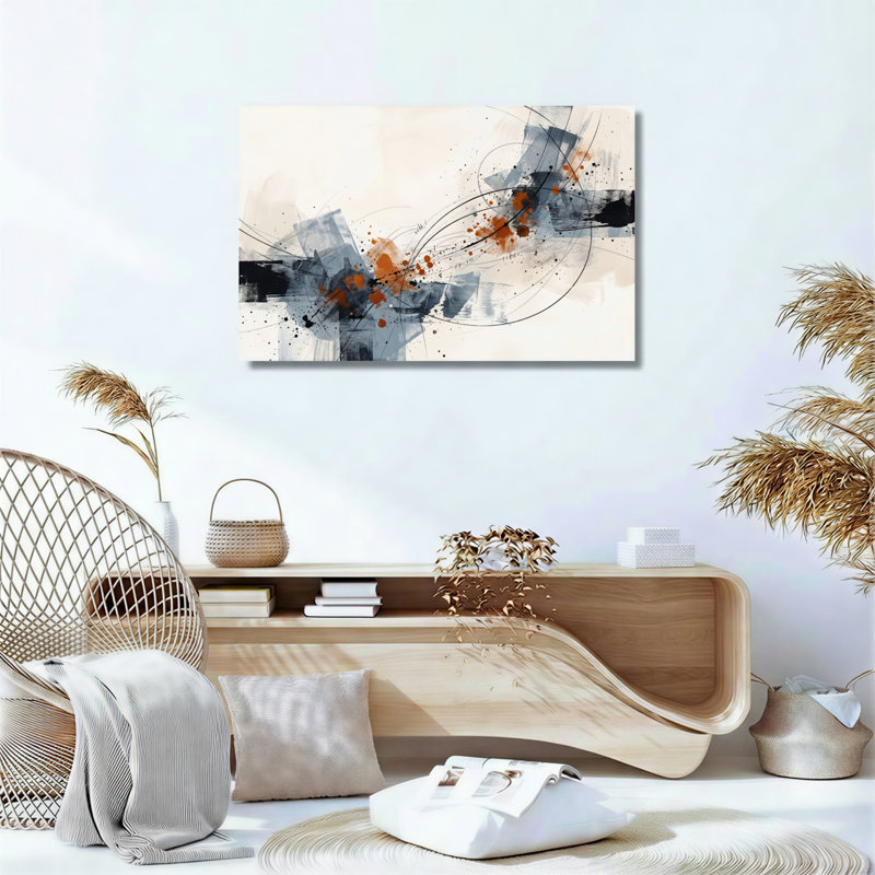 Ensemble d'une toile abstraite, 28"H x 40"W, Wrapped Canvas