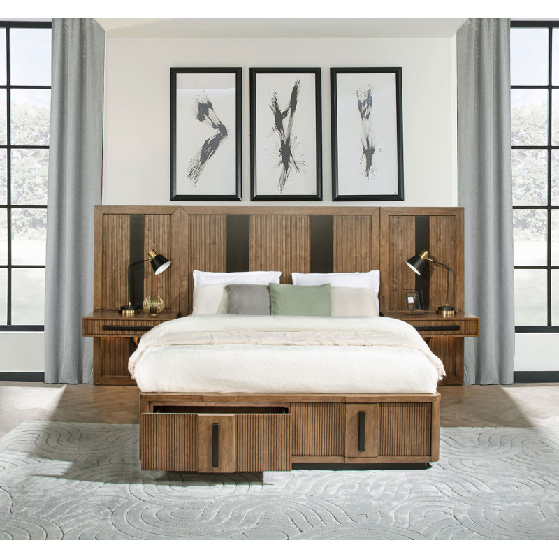 Lit à panneaux mural Guyden Eastern King, Très grand lit, 3 Pcs: Bed, 2 Nightstands