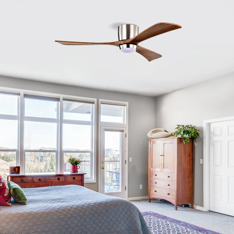 Ventilateur de plafond 52 po avec lumières, Nickel, Brun