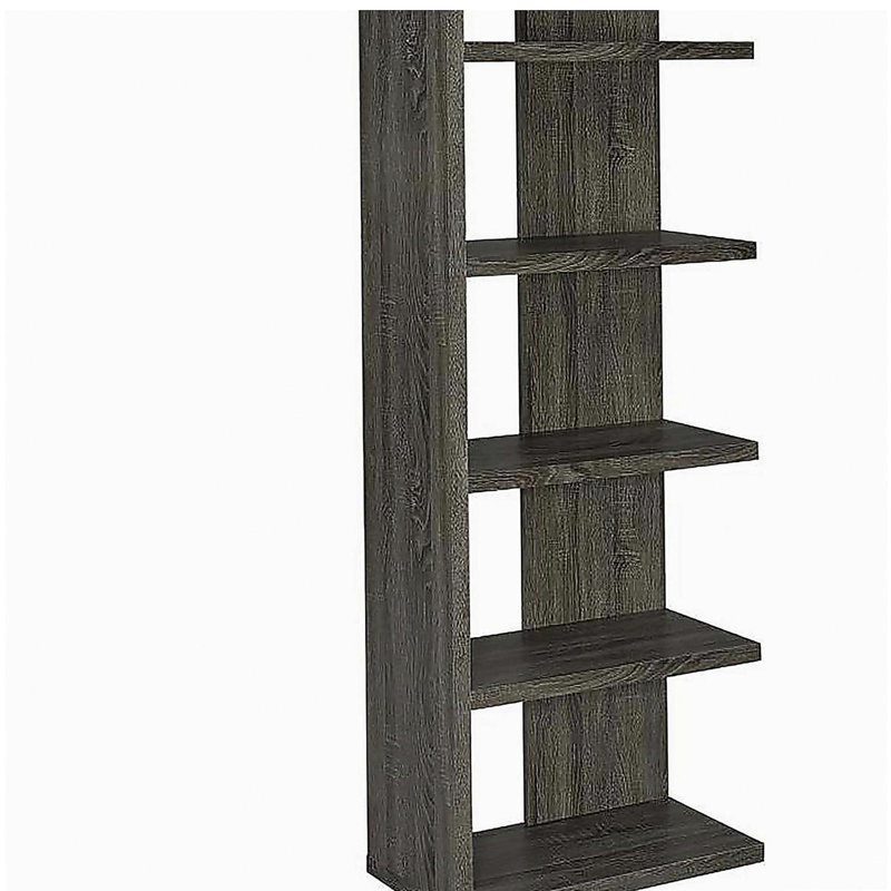 Bibliothèque grise vieillie à 5 tablettes