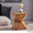 Handcrafted Lightweight Concrete Accent Table With Modern Hourglass Design