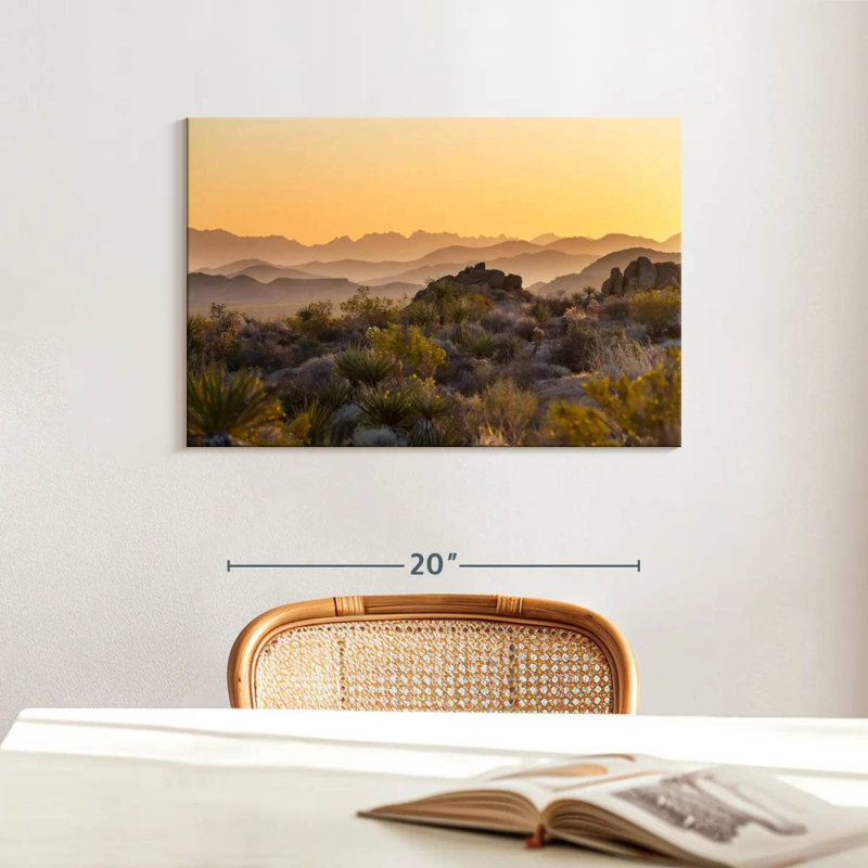 Coucher de soleil sur le jardin du désert de Nicci, H 16 po x l 24 po