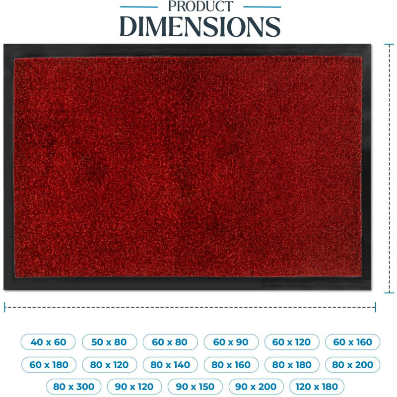 Doormat, 60cm W x 120cm L, Red