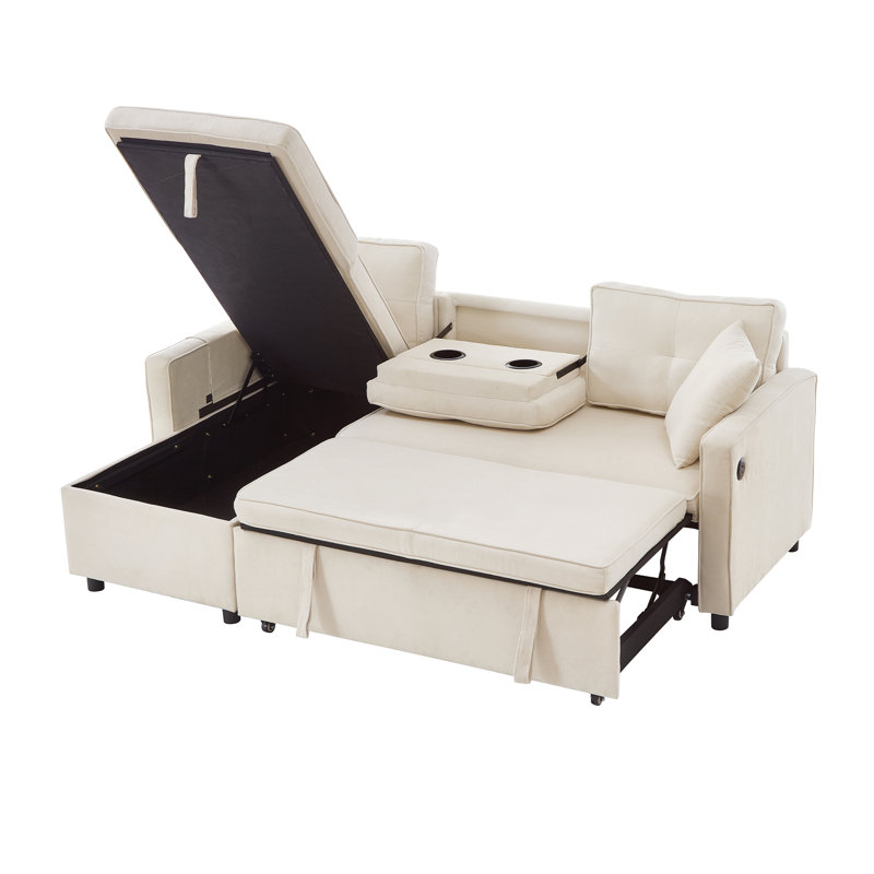 3 Seater Linen Sofa & Chaise, Beige