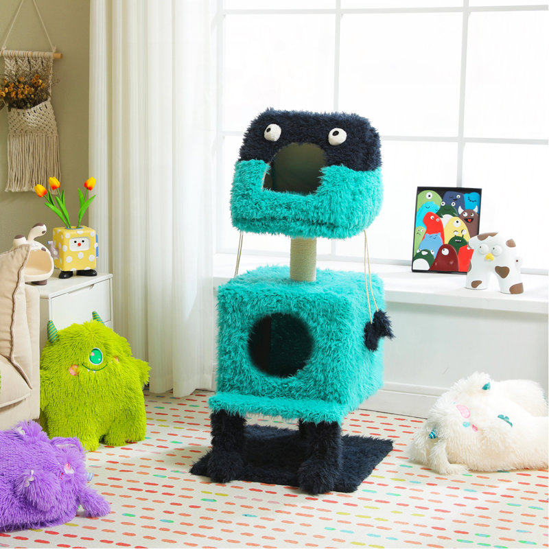 Monster Cat Tree Blue & Purple
