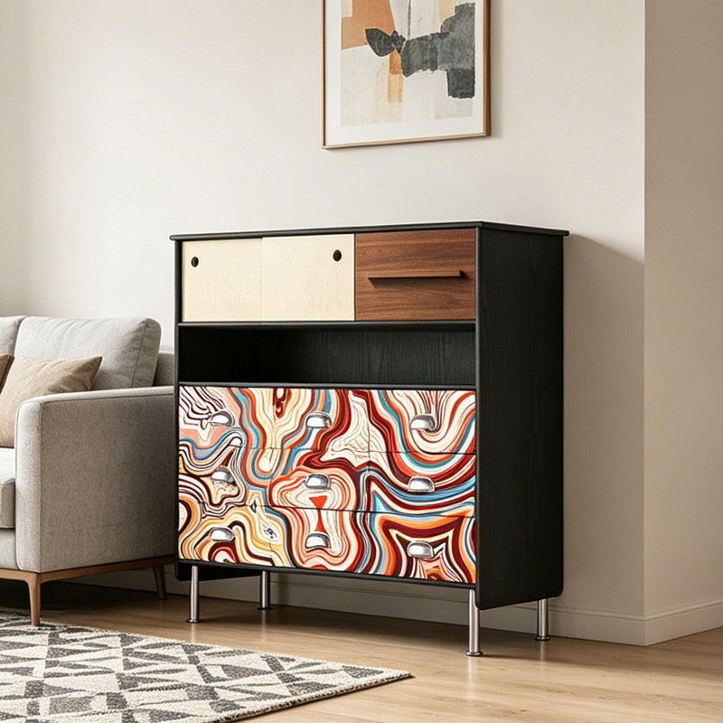 Modern Retro Minimalist Style Accent Cabinet