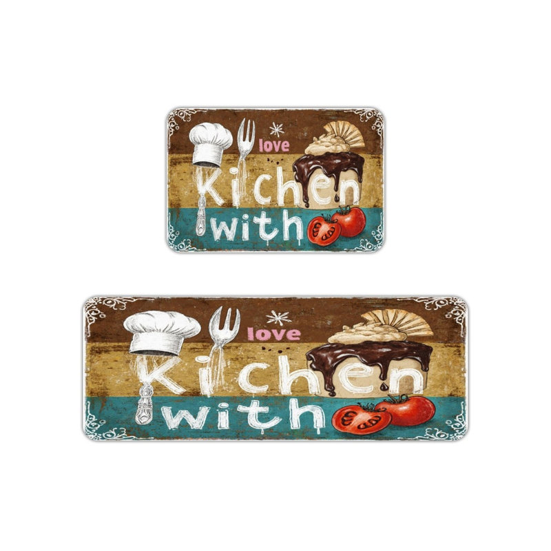 Ensemble de 2 tapis de cuisine Love Kitchen
