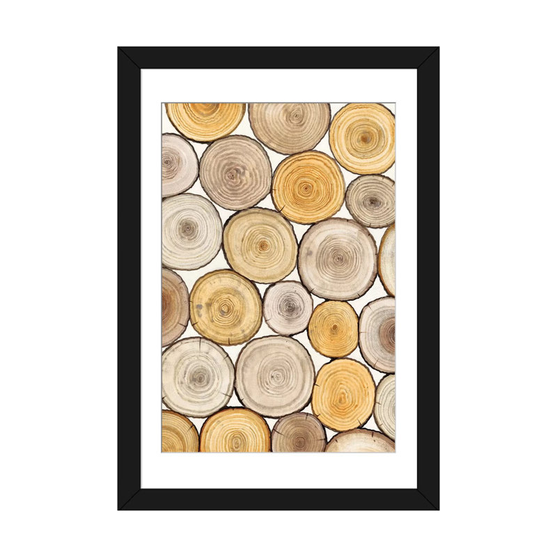 « tree ring study ii », impression sur toile, Papier d'art encadré noir, Blanc, H 24 po x l 16 po x P 1 po