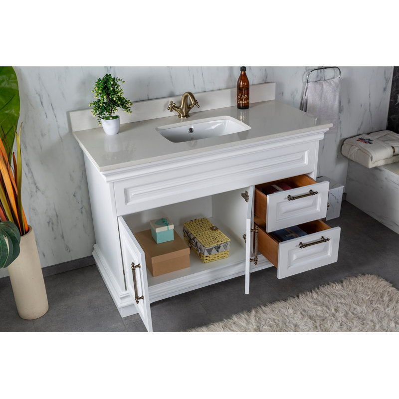 Meuble-lavabo simple Cierrah, Blanc