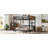 Full Over Full Metal Bunk Bed With Raised Security Fence, Separable Design, And Vintage Wood-Colored Finish-453483690