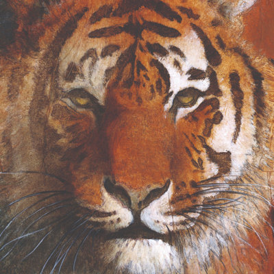 Fire Tiger - Wrapped Canvas Painting