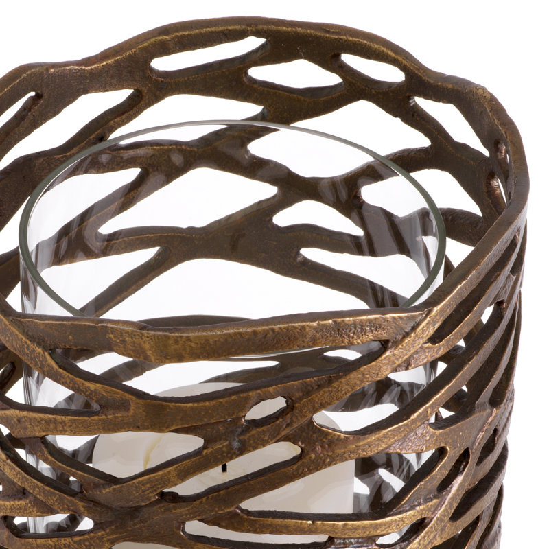 Lanai Hurricane Candle Holder, 13.78" H x 8.46" W x 8.46" D
