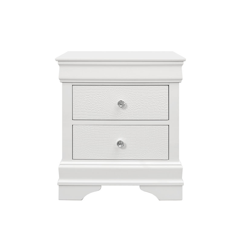 Contemporary Style Nightstand, White