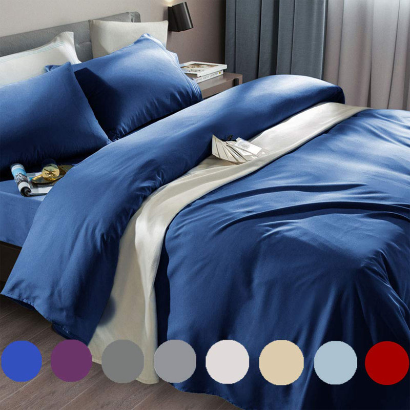 Microfiber 6 Pieces Bed Sheet Sets, Navy Blue, Twin Extra Long Sheet Set with 2 Additional Pieces