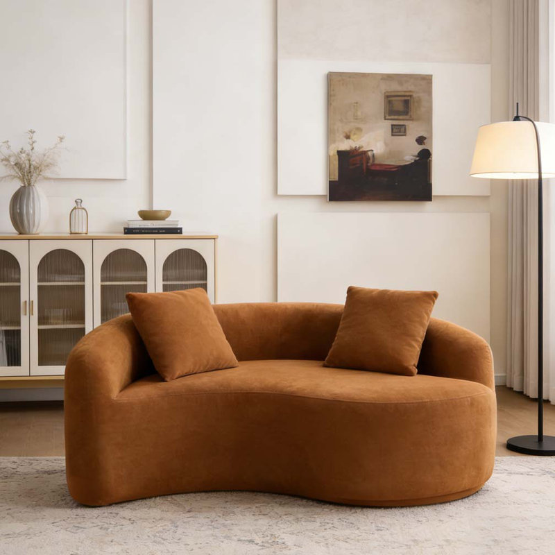 Canapé modulaire en chenille Boneless, Orange