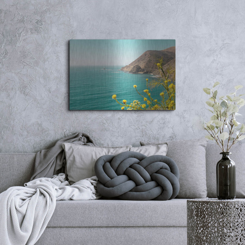 Art mural luxueux «Big Sur The Road Of Inspiration» par Elena Chukhlebova, 36 po x 24 po
