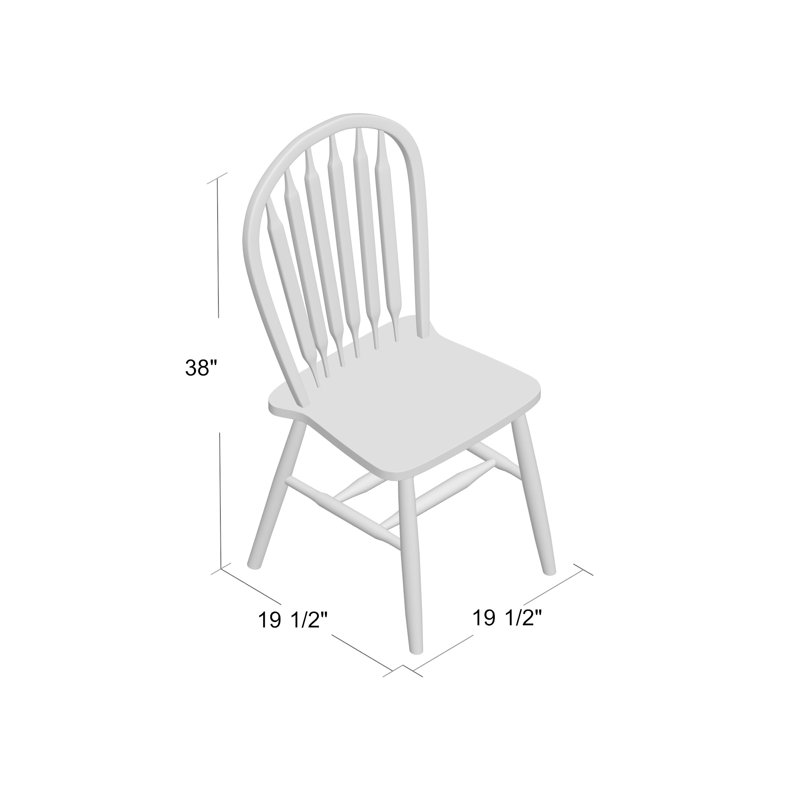  Maner Solid Wood Arrow Back Side Chair, Unfinished