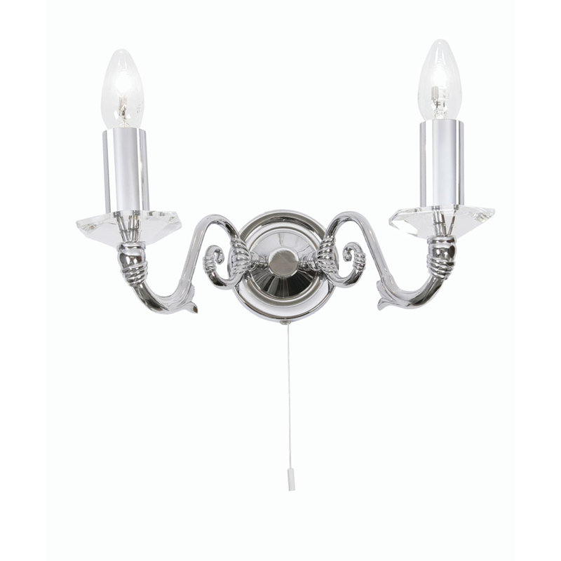 Braesgate Candle Wall Light, Chrome