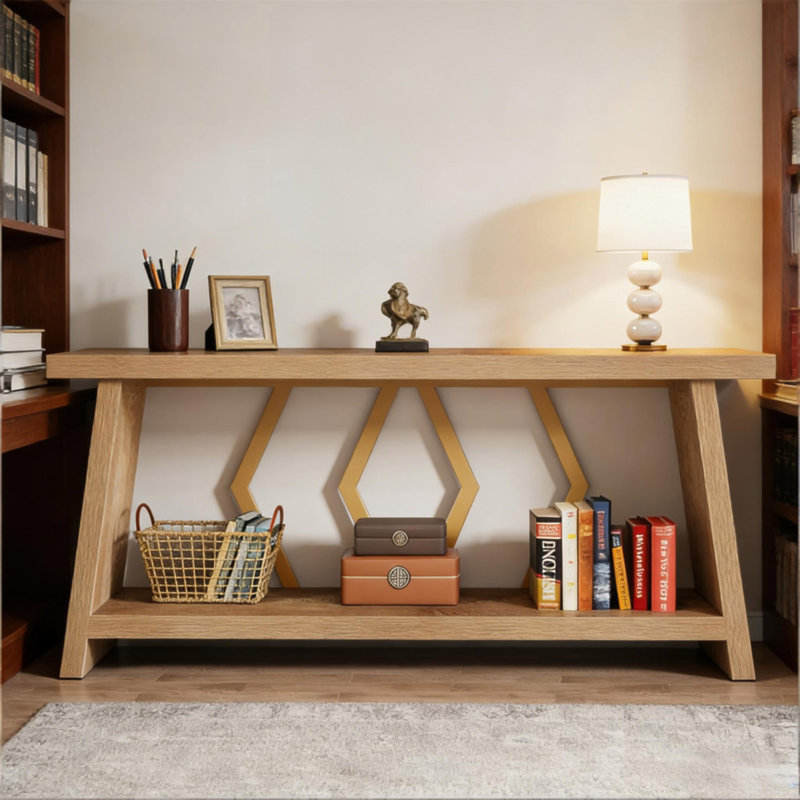 Sofa Table,Storage Console Table,Entryway Table, 31.52" H x 70.92" W x 11.62" D, Natural