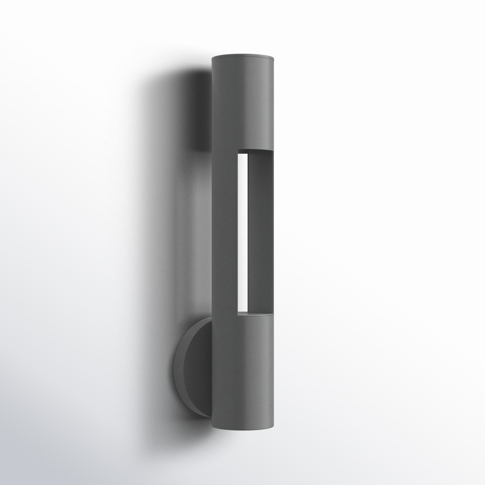 Aurora 2 Light Cylinder Outdoor Wall Light, Textured Graphite