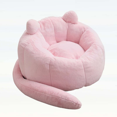 Cat-shaped Bean Bag Chair with Long Tail
