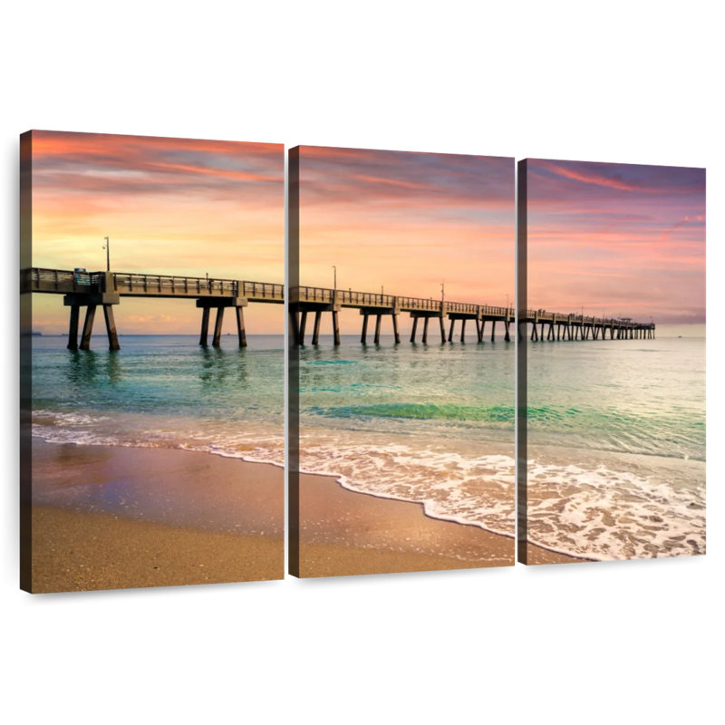 Aletra Beach Pier Sunrise South Florida, H 48 po x l 74 po