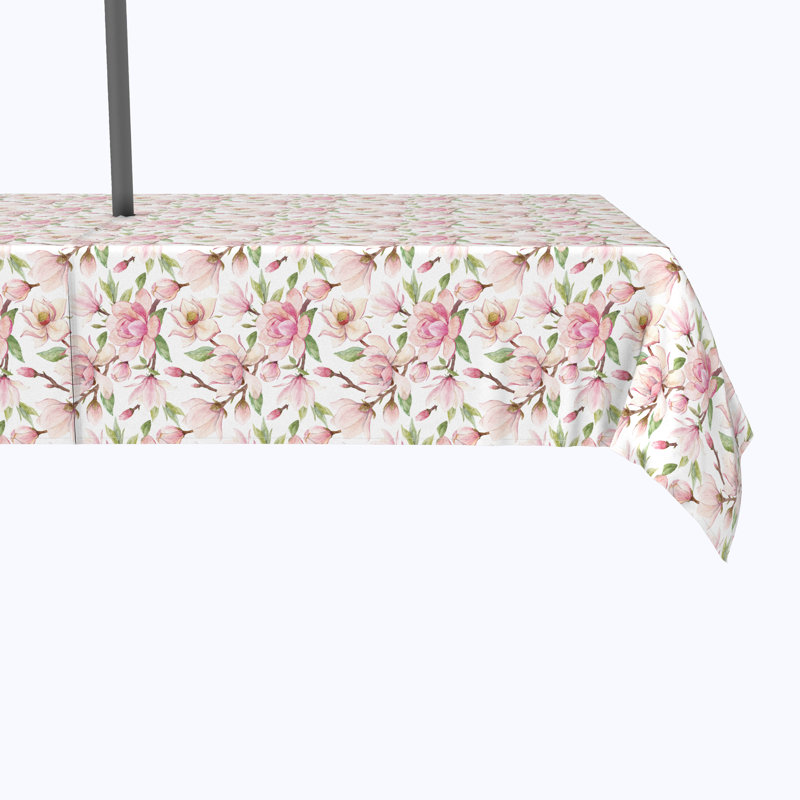Faizaan Magnolia Flowers Tablecloth, 104" x 60"