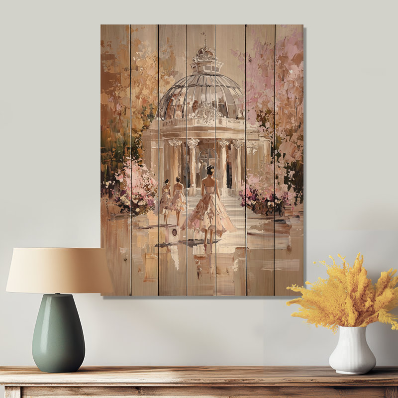 «Retiro Parks Crystal Palace Wedding» - art mural en bois de Madrid sur bois de pin naturel, H 40 po x l 30 po