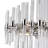 10 Light Chandelier, 26 Inch Modern Ceiling Light Fixture with Polished Nickel Frame & Glass Rods, for Dining Room, Foyer, Bedroom