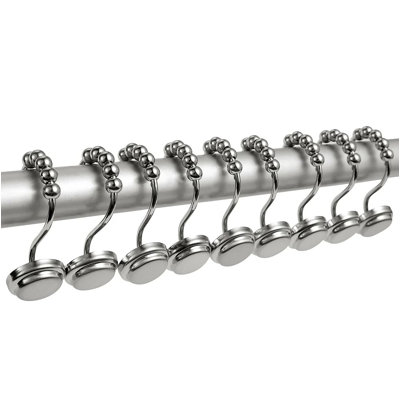 12 Piece Set - Heavy Duty Shower Curtain Hooks Rings Rustproof Metal