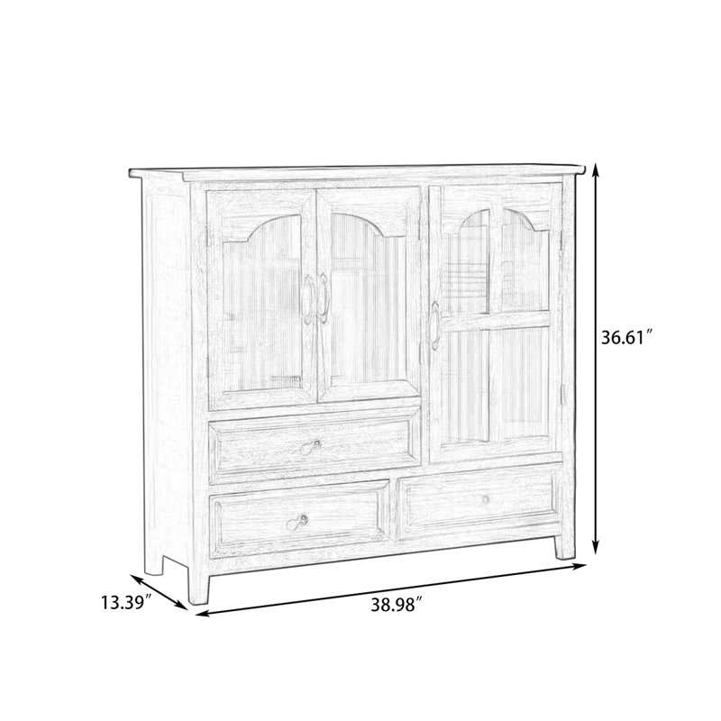 Buffet en bois massif café foncé