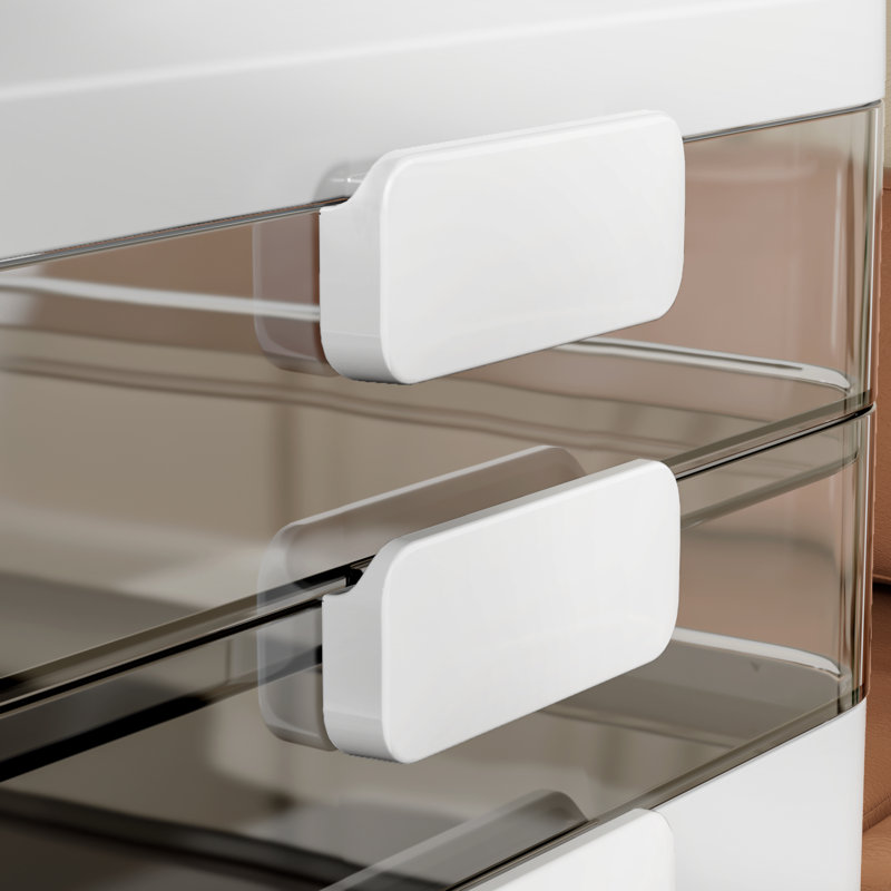 Panier de rangement à 4 niveaux JOYBOS, organisateur multifonctionnel avec poignées en cuir - rangement portable pour jouets, organisateur de bureau en plastique