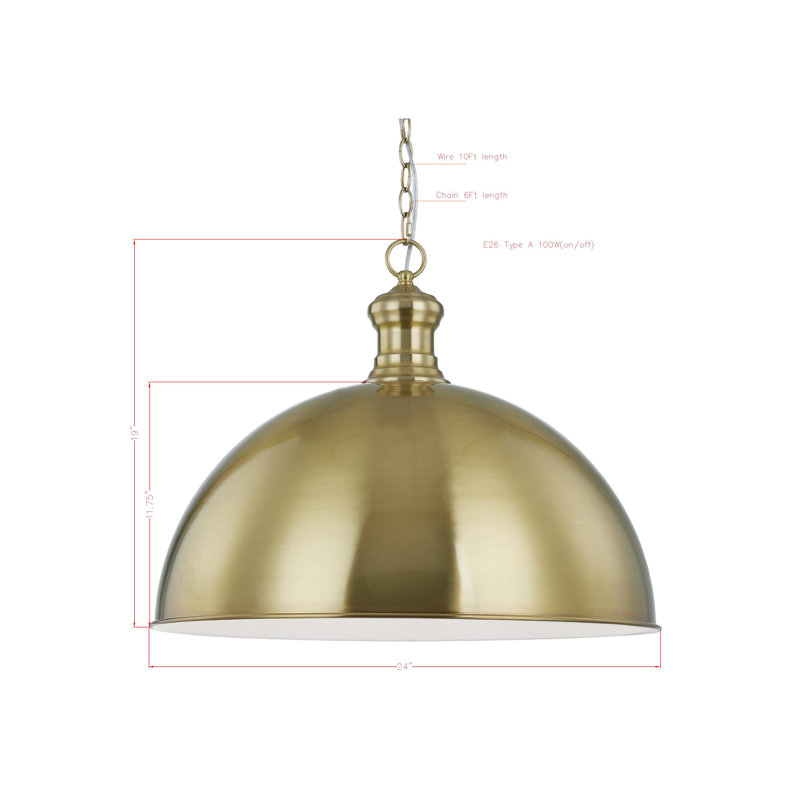 Luminaire suspendu en forme de dôme à 1 lumière Kaisen
