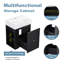20-Inch Small Bathroom Vanity with Ceramic Sink - Modern Space-Saving Wall-Mounted Vanity Cabinet with Drawer and Side Shelf in Black with Golden Accents-746660272