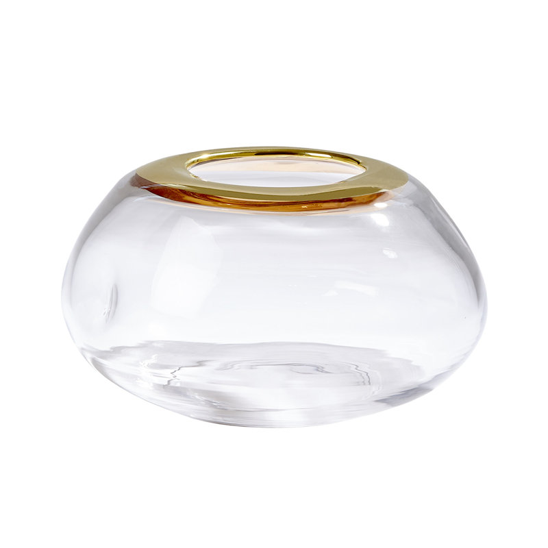 Vase organique-Lg organique, Transparent / or