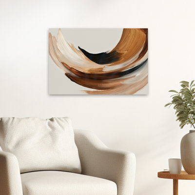 Sweeping Earth Tones In Motion - Peinture à l'huile abstraite, coups de pinceau contemporains