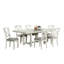 Ensemble de salle à manger 7 pièces Rone, table extensible, dossier croisé, 6 sièges gris, blanc