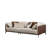 87" Modern Two-Tone Faux Leather Sofa Collection with Flared Arms and Toss Pillows-385499287