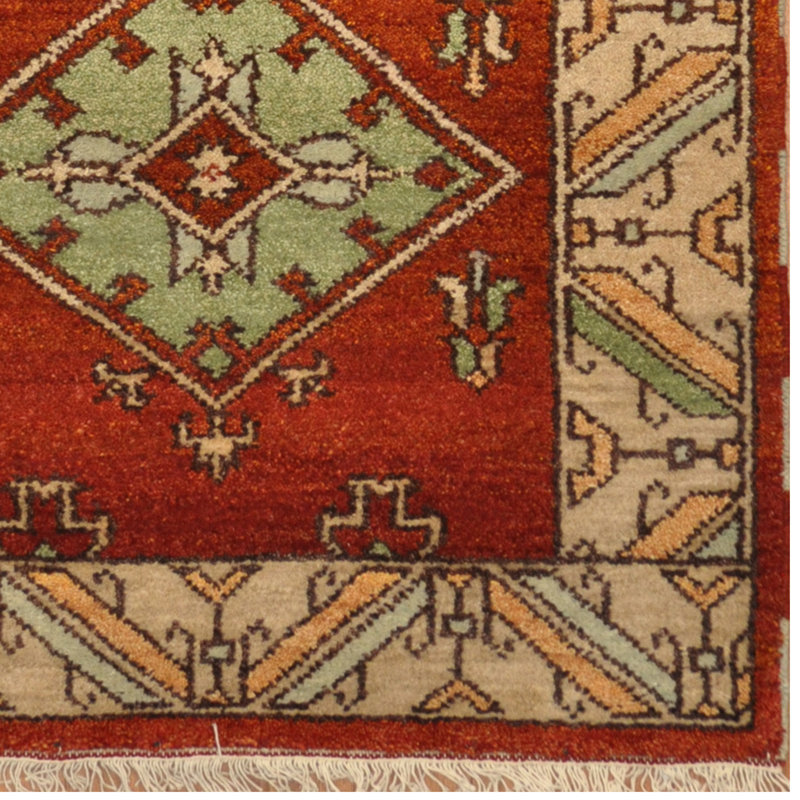 Tapis de zone en laine 3 pi x 5 pi noué la à la main one-of-kind kazak Lam