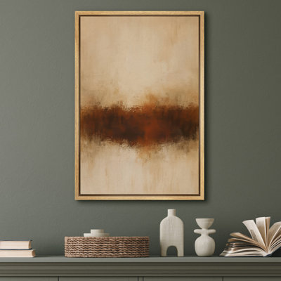 Reproduction de paysage abstrait beige encadré sur toile, pour la décoration du salon