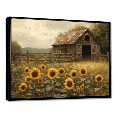 Dorit Sunflowers Around The Horse Stable I - Sunflowers Wall Art