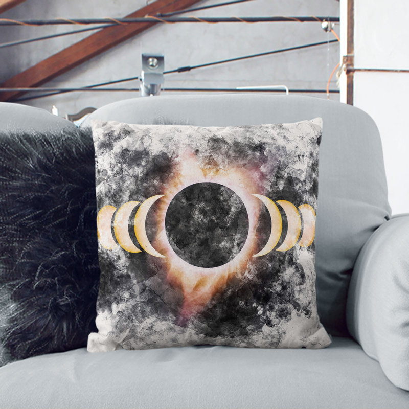 The Eclipse Watercolour Cushion with Filling, 55cm H x 55cm W x 20cm D