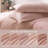 Solayne 100% Washed Cotton Duvet Cover Set with Faux Hemp Texture, Solid Color, Zipper Closure and Corner Ties-111685177-111685170