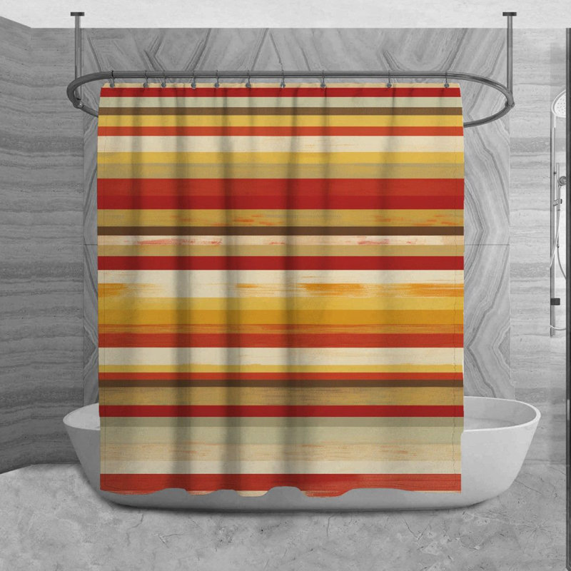 Rideau de douche Kristophor, H 84 po x l 70 po, Rouge/jaune