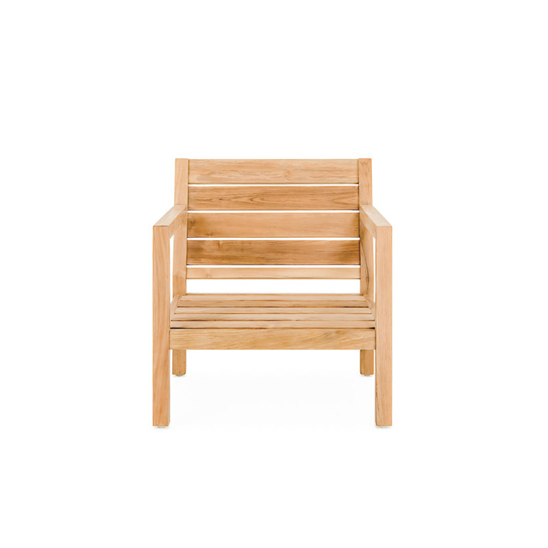 Classic Teak Outdoor Teak Lounge Chair, Charcoal