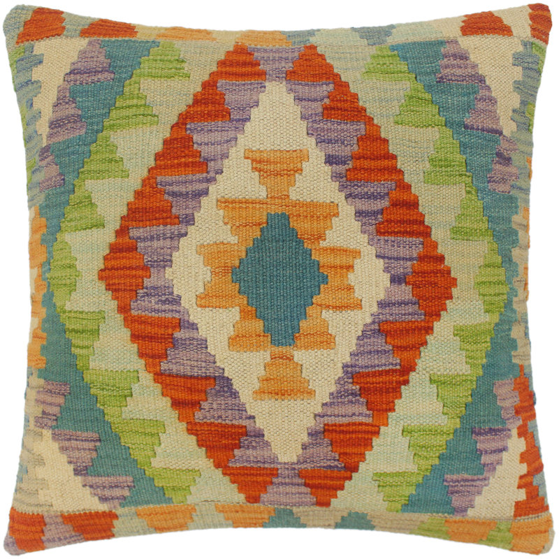 Oreiller rustique en kilim tissé à la main